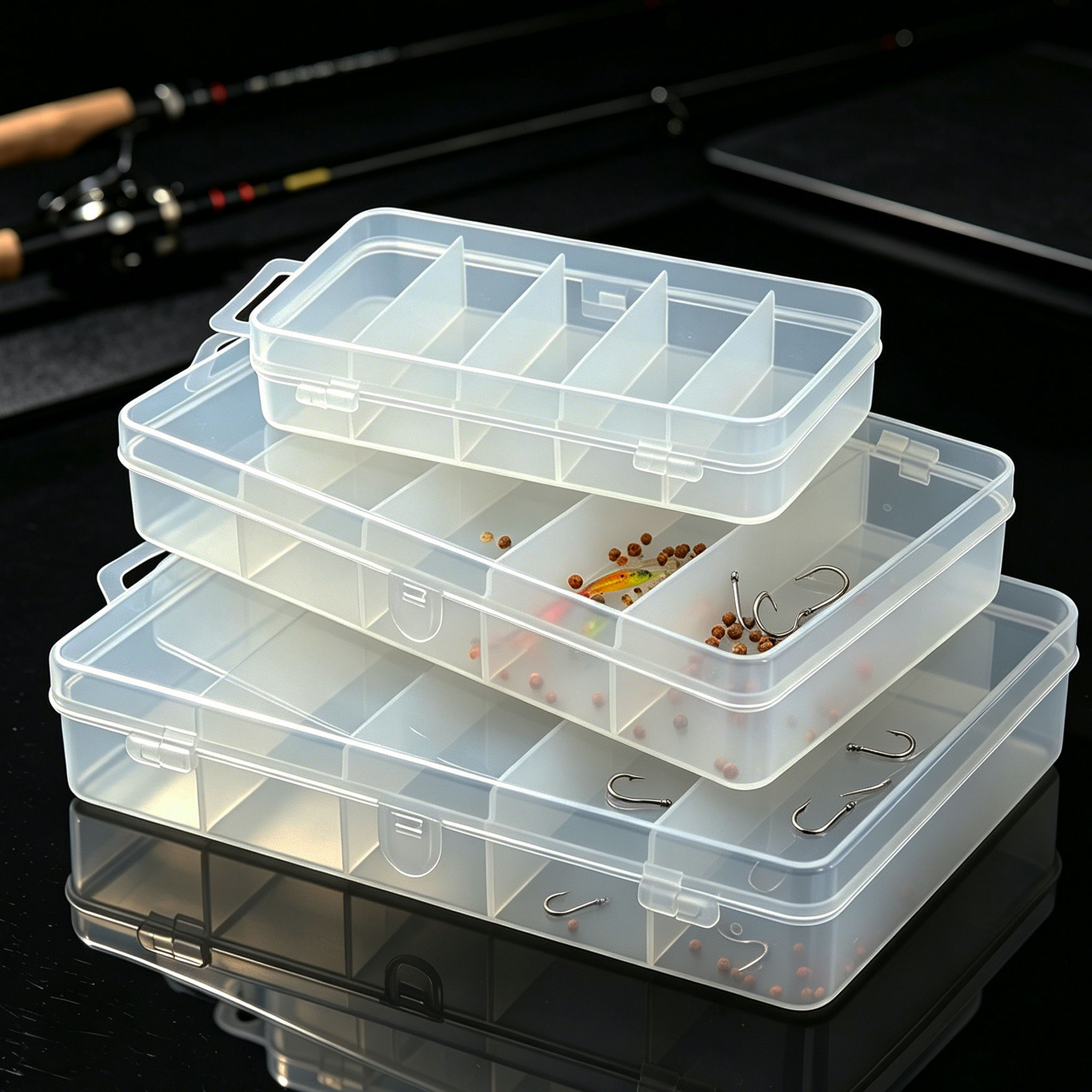 Fishing Lure Box - 1/3개 플라스틱 낚시 미끼 3가지 크기,