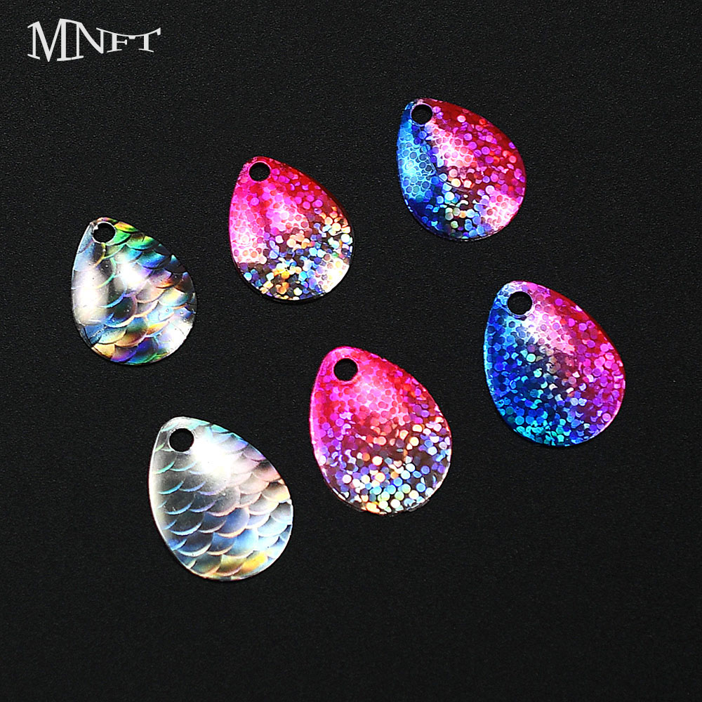 Fishing Lure Blade Bait - 6개 무지개빛 물고기 비늘 모양 스푼