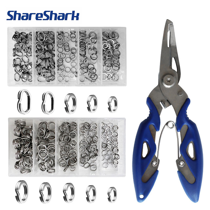 Fishing Lure Kit - ShareShark 200개 스테인리스 스틸 스플릿 링