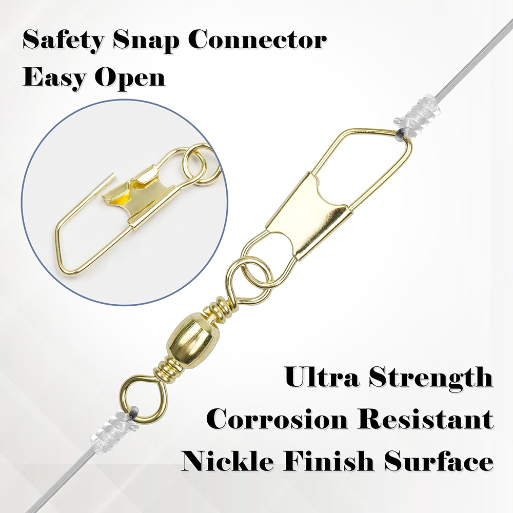 50Pcs 골드 낚시 배럴 회전 안전 구리 낚시 커넥터 - Fishing Lure Accessories 리뷰 및 가격