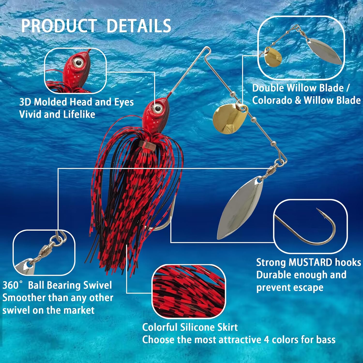 Eupheng 스피너 미끼 스푼 와이어 미끼 3.5g- - Fishing Lure Spinnerbait 리뷰 및 가격