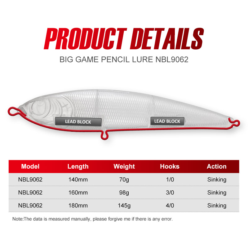 노이비 헤비 싱킹 스틱베이트 펜슬 루어 140/160/ - Fishing Lure Buzzbait 리뷰 및 가격
