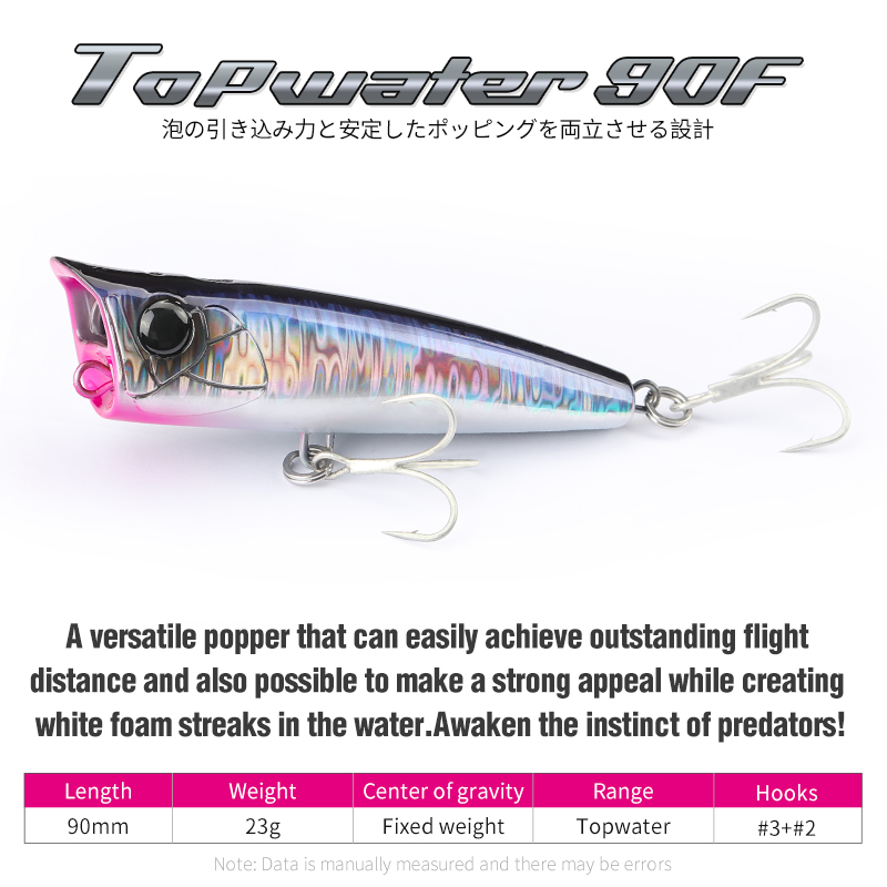 TSURINOYA-고강도 인조 피라미 낚시 태클, 90 - Fishing Lure Popper 리뷰 및 가격