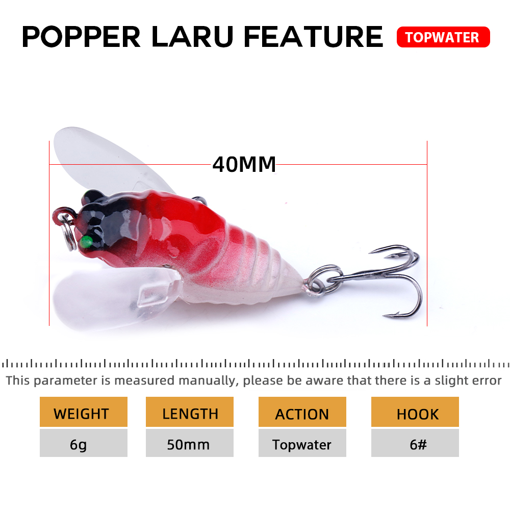 Agoie 날개 달린 탑워터 포퍼 미끼, 실물 같은 매 - Fishing Lure Popper 리뷰 및 가격