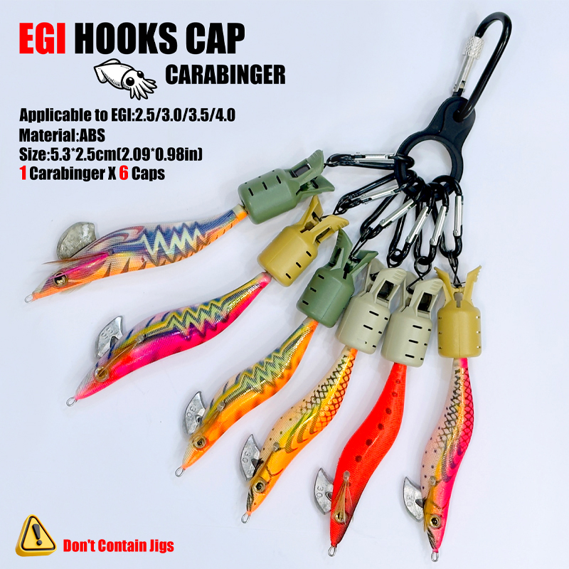 오징어 지그 후크 캡 및 카라비너 ​​낚시 액세서리 미 - Fishing Lure Jig 리뷰 및 가격
