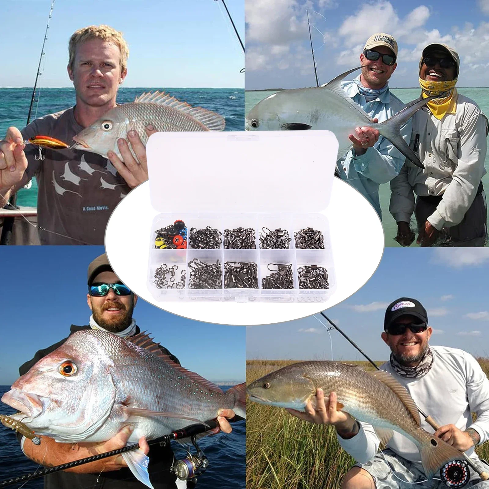 115개 낚시 스위블 커넥터 키트(박스 포함) - 볼  - Fishing Lure Making Kit 리뷰 및 가격
