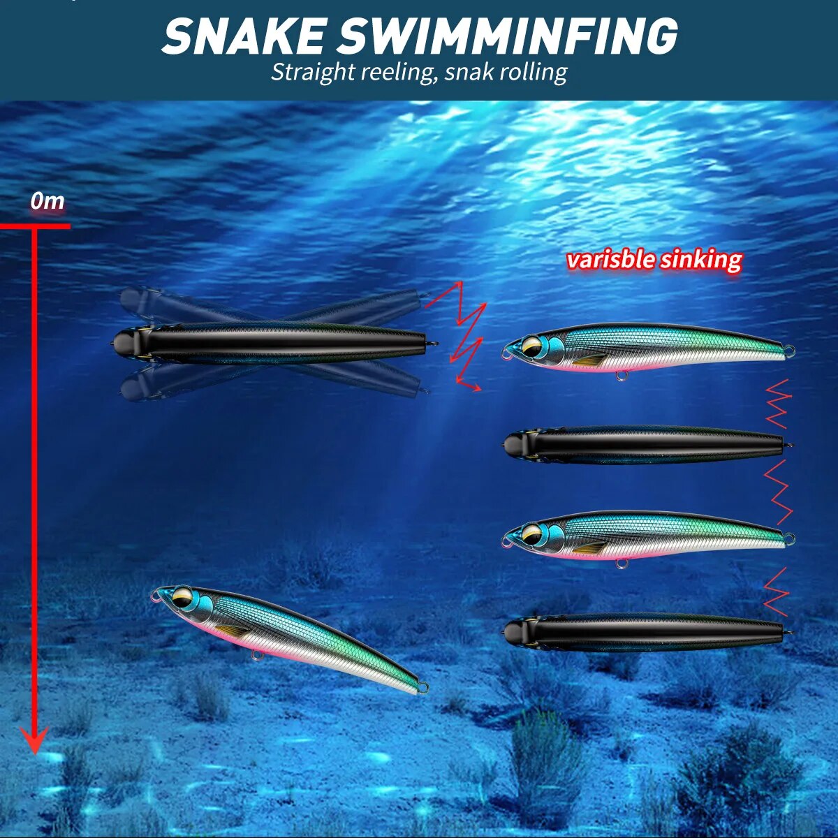 싱킹 펜슬 낚시 미끼, 바다 낚시 미끼, 인공 하드 미 - Fishing Lure Buzzbait 리뷰 및 가격
