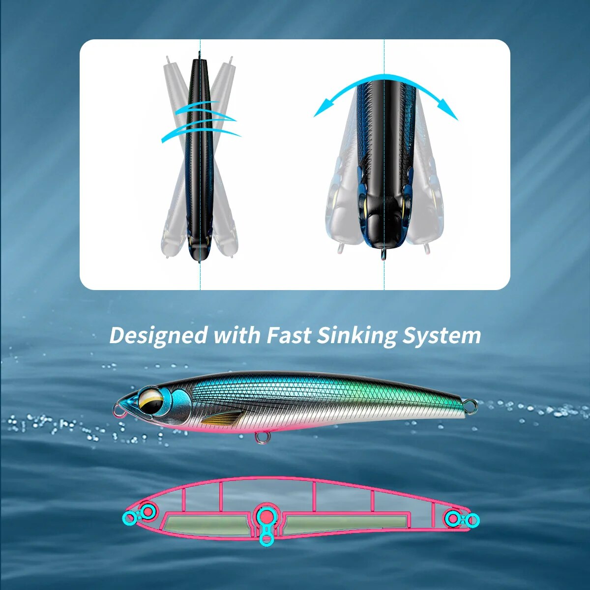 싱킹 펜슬 낚시 미끼, 바다 낚시 미끼, 인공 하드 미 - Fishing Lure Buzzbait 리뷰 및 가격