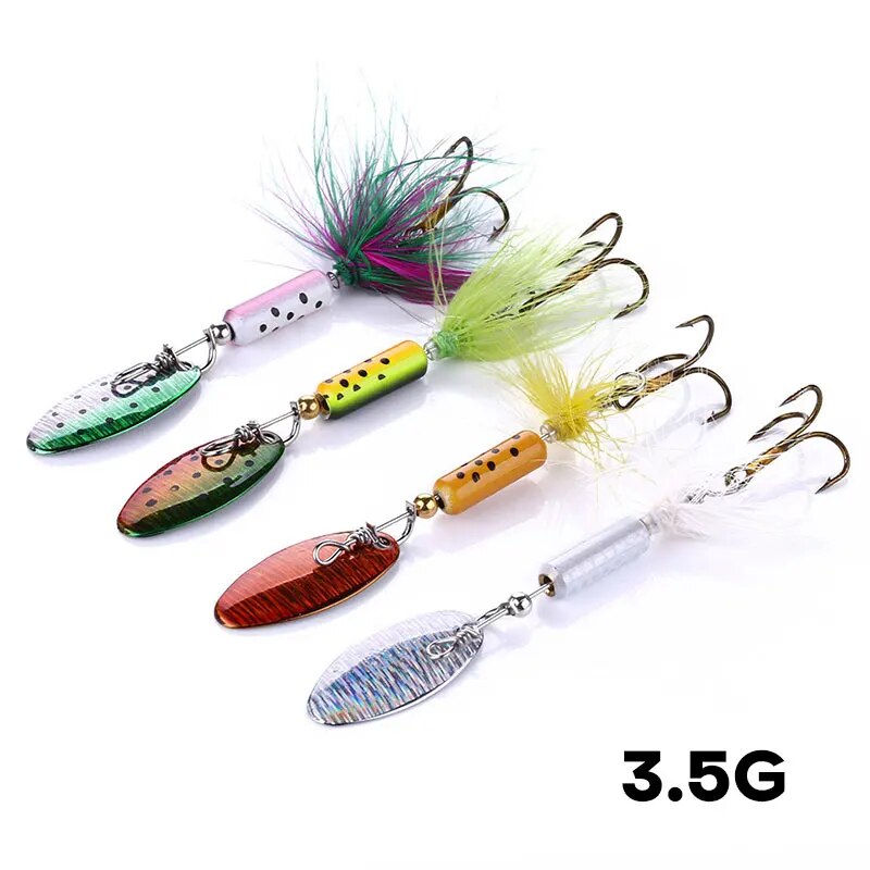 금속 VIB 미끼 1PCS 3.5g 깃털 장식 조각 W - Fishing Lure Spoon 리뷰 및 가격