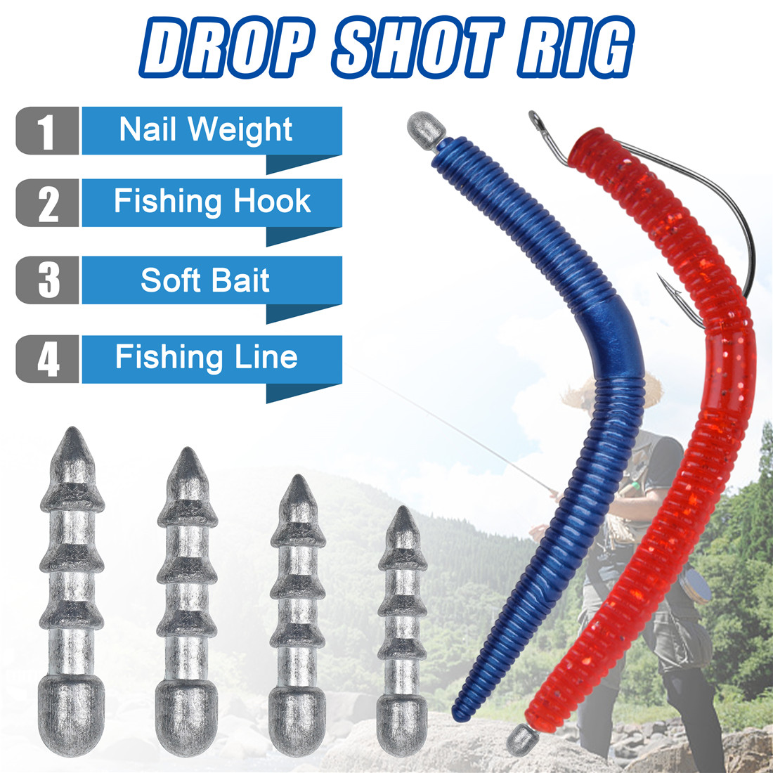 네일 웨이트 웜 낚시 싱커 삽입 웨이트, 엉뚱한 리그  - Fishing Lure Accessories 리뷰 및 가격
