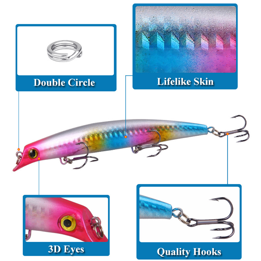 6pcs 크랭크베이트 낚시는 파이크 트롤링 잉어 낚시  - Fishing Lure Crankbait 리뷰 및 가격