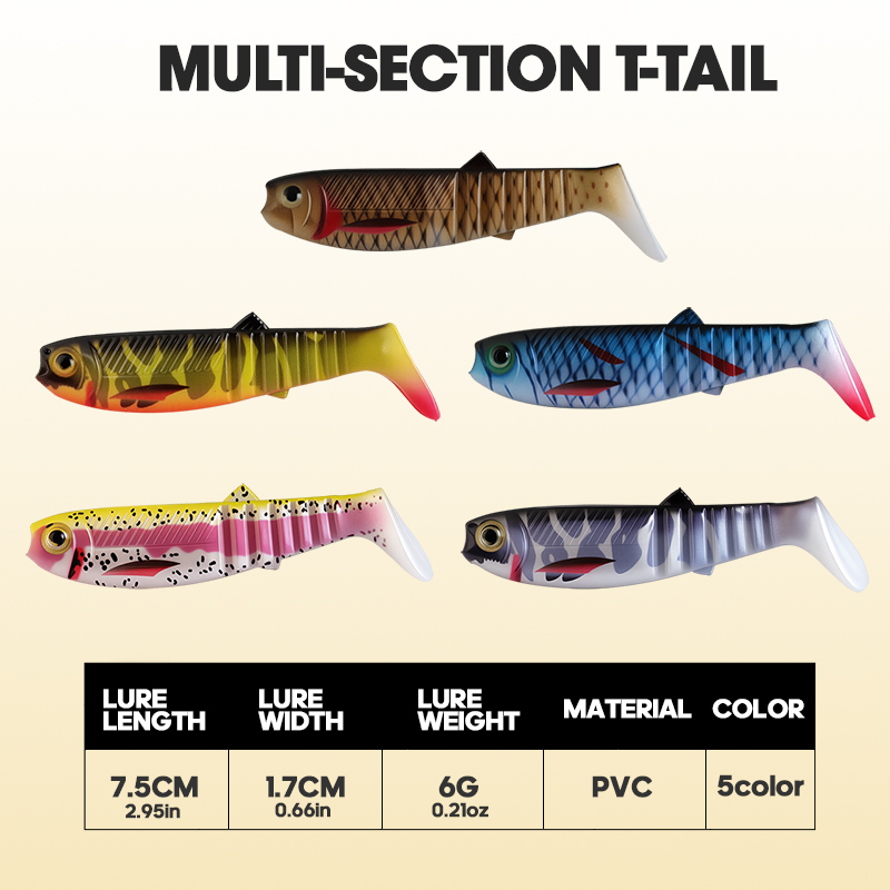 TAIYU 3개입 7.5cm 6g 3D 다관절 T-테일 - Fishing Lure Popper 리뷰 및 가격